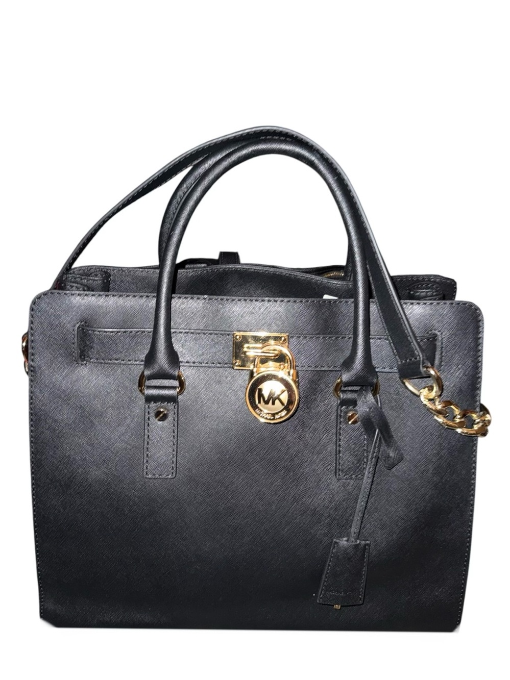 MICHAEL KORS “Hamilton” Saffiano Leather Large Tote/Satchel with Padlock & Key 🔐